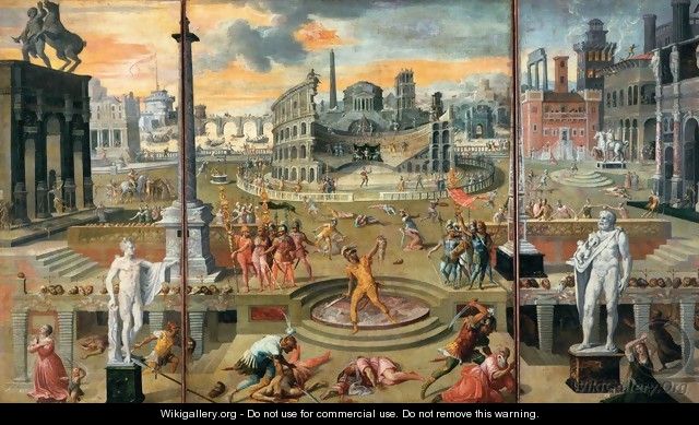 The Massacres of the Triumvirate - Studio of Caron, Antoine (1520-99)