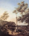 Capriccio River Landscape with a Column - (Giovanni Antonio Canal) Canaletto