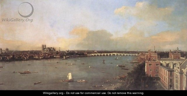 London, Seen from an Arch of Westminster Bridge 2 - (Giovanni Antonio Canal) Canaletto