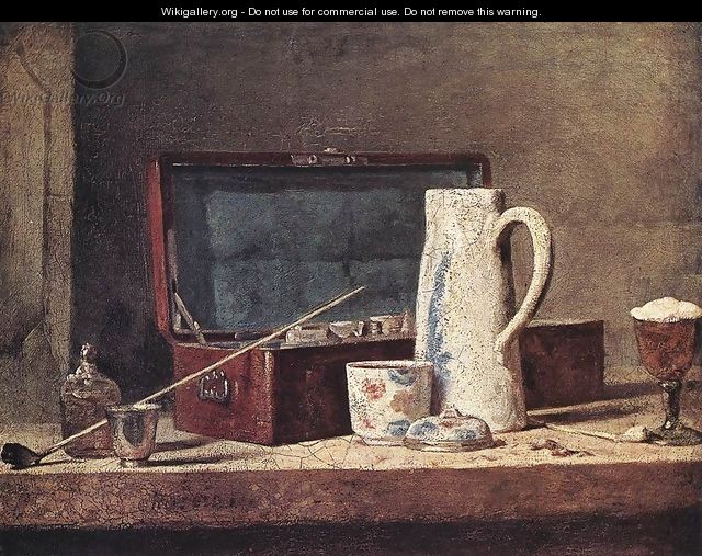 Still-Life with Pipe an Jug - Jean-Baptiste-Simeon Chardin