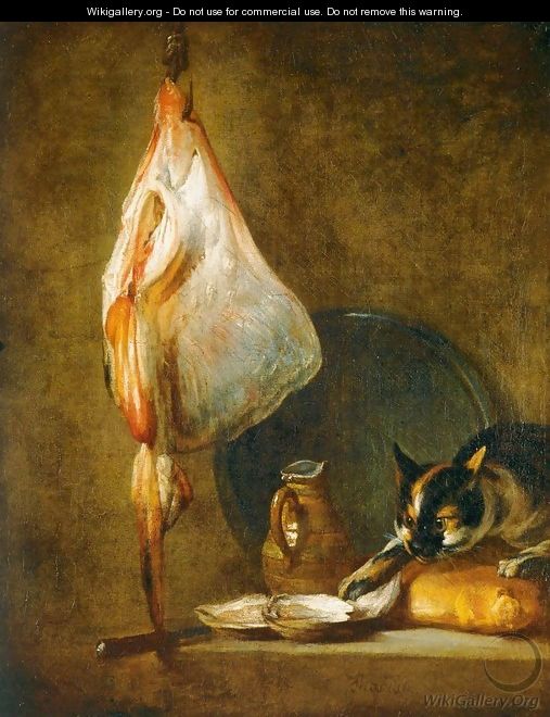Still-Life with Cat and Rayfish - Jean-Baptiste-Simeon Chardin