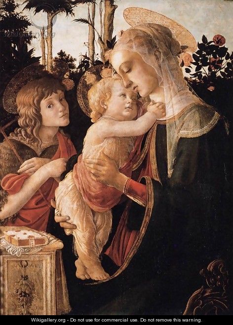 Virgin and Child with Young St John the Baptist - Sandro Botticelli (Alessandro Filipepi)