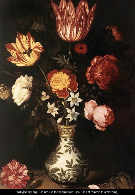 Still-Life with Flowers in a Wan-Li vase - Ambrosius the Elder Bosschaert