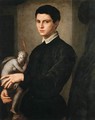 Portrait of a Man Holding a Statuette - Agnolo Bronzino