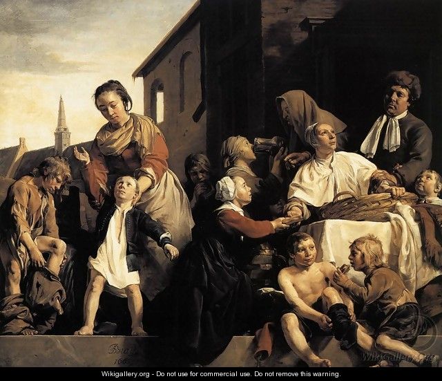 Tending Children at the Orphanage in Haarlem - Jan De Bray