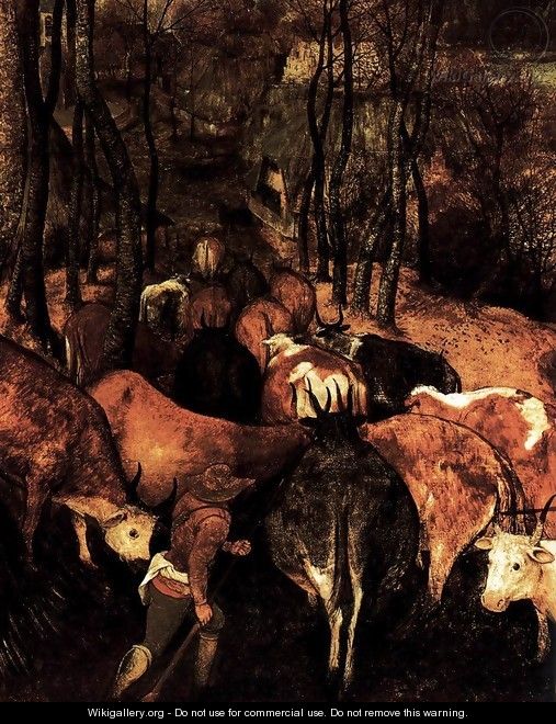 The Return of the Herd (detail) - Pieter the Elder Bruegel