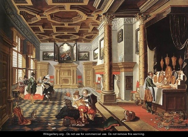 Renaissance Interior with Banqueters 2 - Bartholomeus Van Bassen