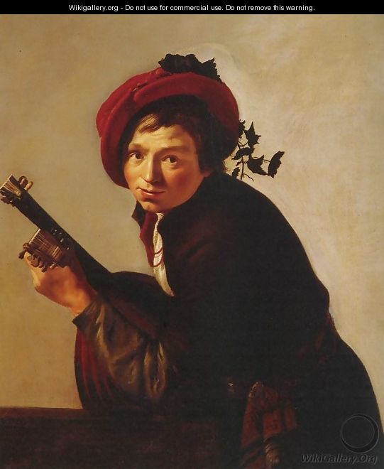 Young Man Playing the Lute - Jan Van Bijlert