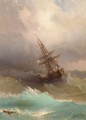 Ship in the Stormy Sea - Ivan Konstantinovich Aivazovsky