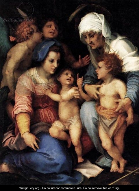 Madonna and Child with St Elisabeth, the Infant St John, and Two Angels - Andrea Del Sarto