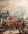 Winter Landscape with Skaters (detail) 2 - Hendrick Avercamp