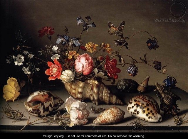 Still-Life of Flowers, Shells, and Insects 2 - Balthasar Van Der Ast
