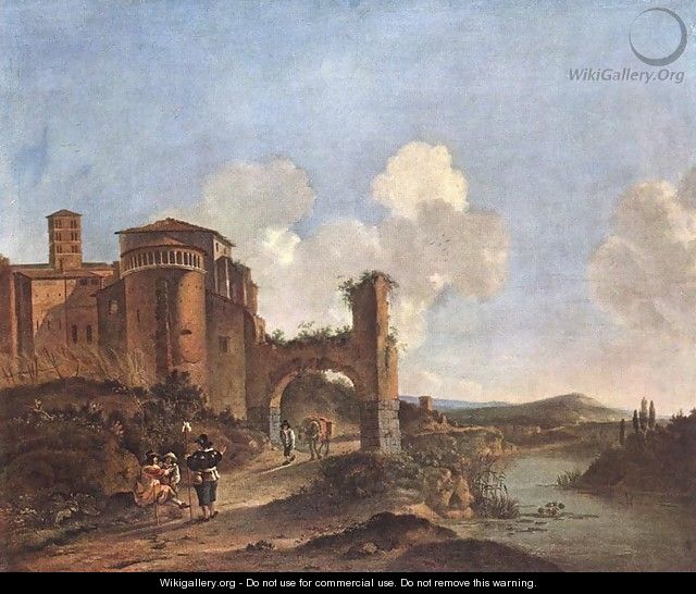 Italian Landscape with SS. Giovanni e Paolo in Rome 2 - Jan Asselyn