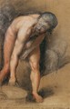 Male Figure Stooping to Lift a Cauldron - Federico Fiori Barocci