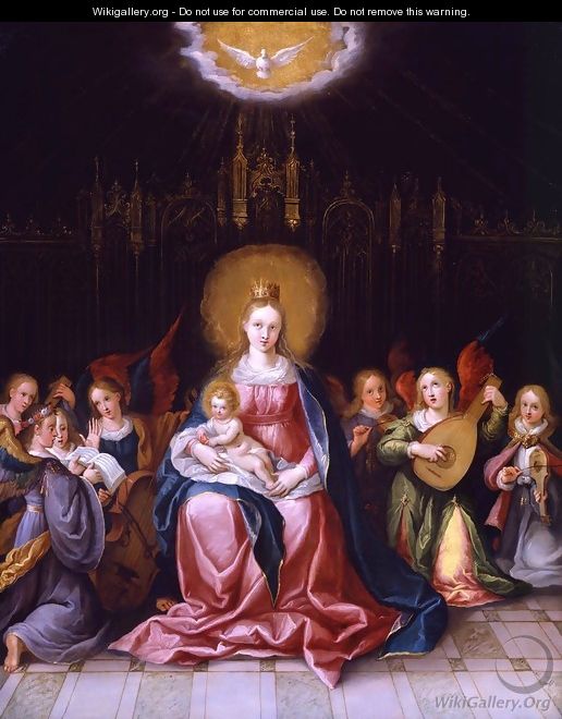 Virgin and Child Enthroned - Cornelis de Baellieur