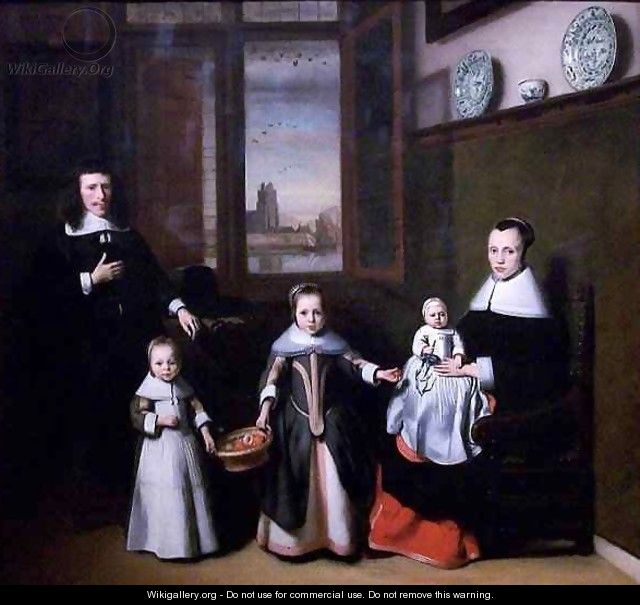 Interior with a Dordrecht Family 2 - Nicolaes Maes