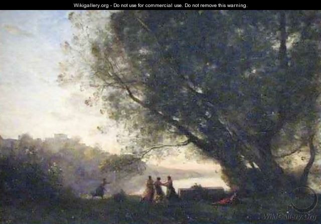 Dance Under the Trees Beside the Lake - Jean-Baptiste-Camille Corot