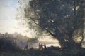 Dance Under the Trees Beside the Lake - Jean-Baptiste-Camille Corot