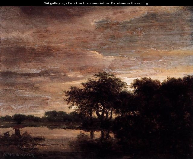 Woodland Scene with Lake - Jacob Van Ruisdael