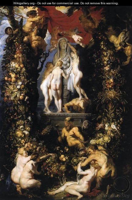 Nature Adorning the Three Graces 2 - Peter Paul Rubens