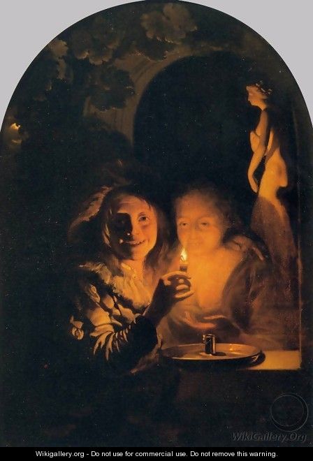 Lovers Lit by a Candle - Godfried Schalcken