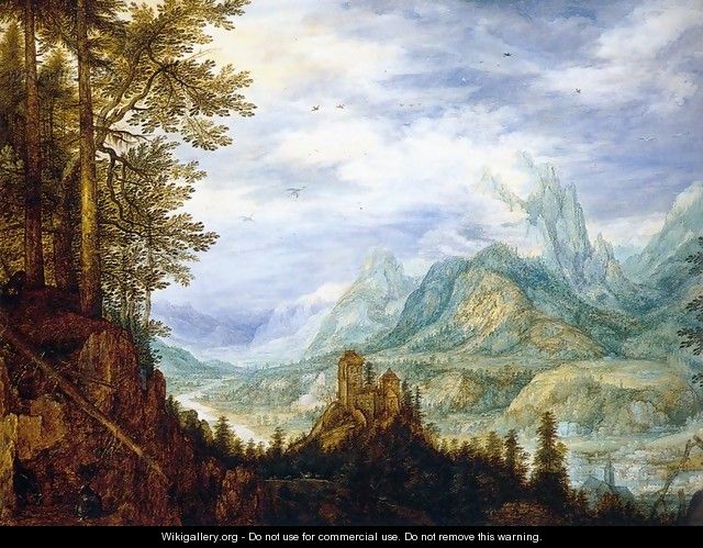 Mountainous Landscape with a Castle - Roelandt Jacobsz Savery