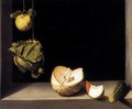 Still-life with Quince, Cabbage, Melon and Cucumber - Juan Sanchez Cotan