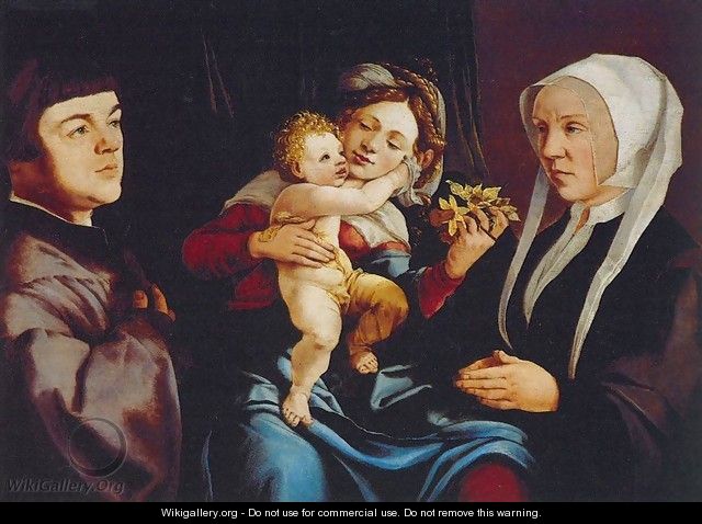 Madonna of the Daffodils with the Child and Donors - Jan Van Scorel
