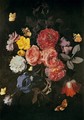 Vase of Flowers with Butterflies - Otto Marseus Van Schrieck