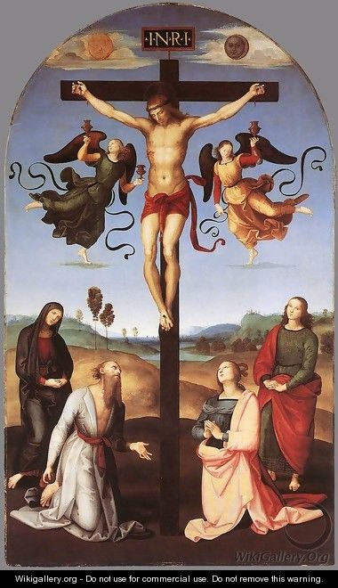 Crucifixion (Citta di Castello Altarpiece) - Raffaelo Sanzio