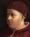 Pope Leo X with Cardinals Giulio de' Medici and Luigi de' Rossi (detail) - Raffaelo Sanzio