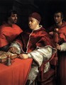 Pope Leo X with Cardinals Giulio de' Medici and Luigi de' Rossi - Raffaelo Sanzio
