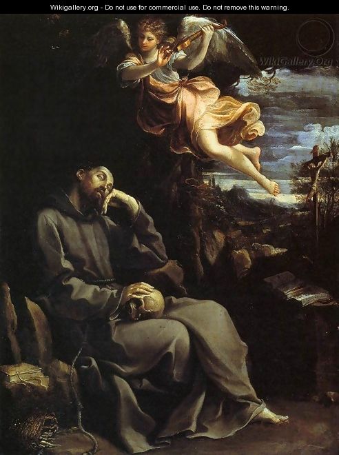 St Francis Consoled by Angelic Music - Guido Reni