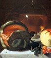 Still-Life with Fruit and a Carafe of White Wine (detail) - Pensionante Del Saraceni