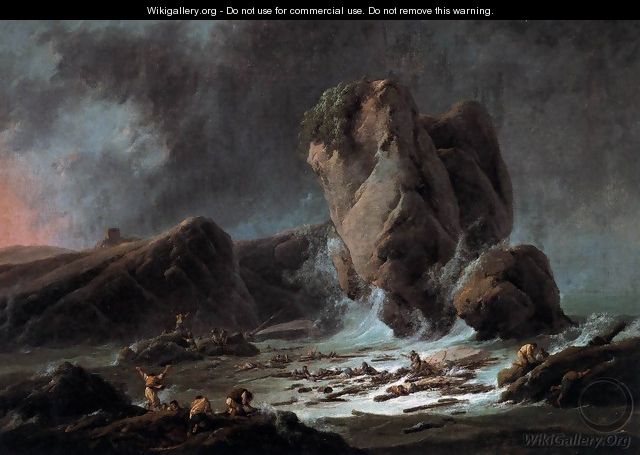 Shipwrecked Sailors Coming Ashore - Jean-Baptiste Pillement