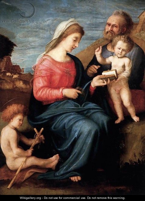Holy Family with the Young St John the Baptist - Piero Di Cosimo