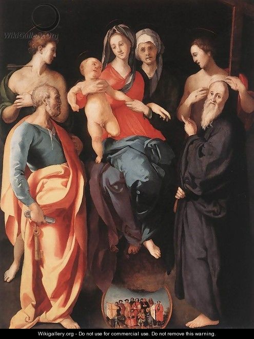 Madonna and Child with St Anne and Other Saints - (Jacopo Carucci) Pontormo