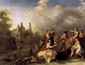 Amaryllis Giving Myrtill the Price - Cornelis Van Poelenburgh