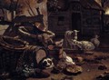 Barnyard Scene (detail) - Egbert van der Poel