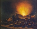 Fire in a Village - Egbert van der Poel