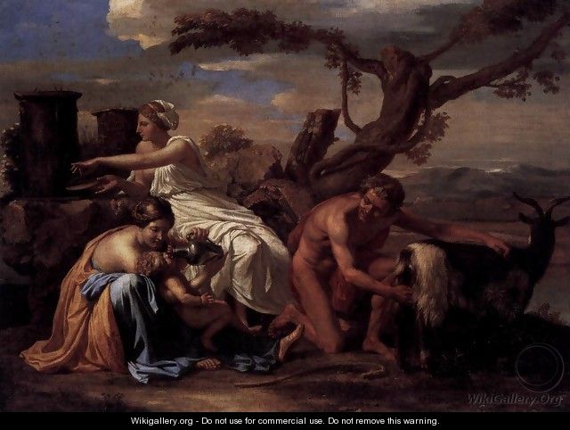The Infant Jupiter Nurtured by the Goat Amalthea - Nicolas Poussin