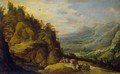 Mountainous Landscape with Figures and a Donkey - Joos De Momper