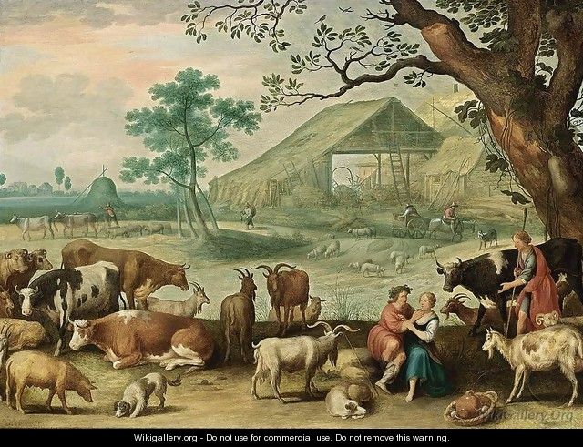 Landscape with Amorous Shepherds - Willem van, the Younger Nieulandt
