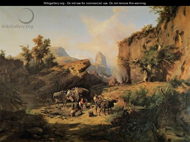 Landscape with Charcoal Burners - Andras Marko