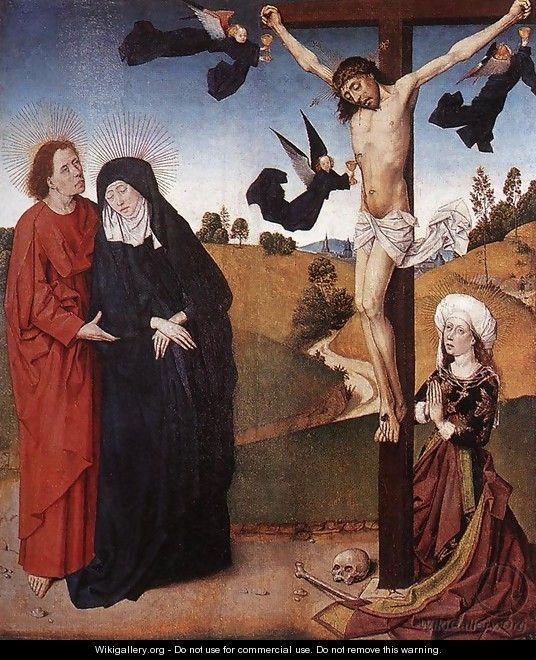 Christ on the Cross with Mary, John and Mary Magdalene 2 - Master of the Life of the Virgin