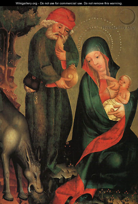 Rest on the Flight to Egypt, panel from Grabow Altarpiece - (Master of Minden) Bertram
