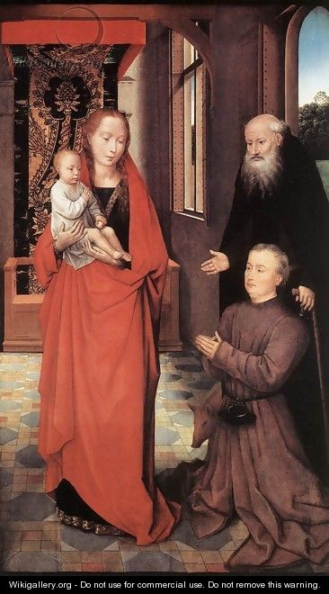 Virgin and Child with St Anthony the Abbot and a Donor 2 - Hans Memling
