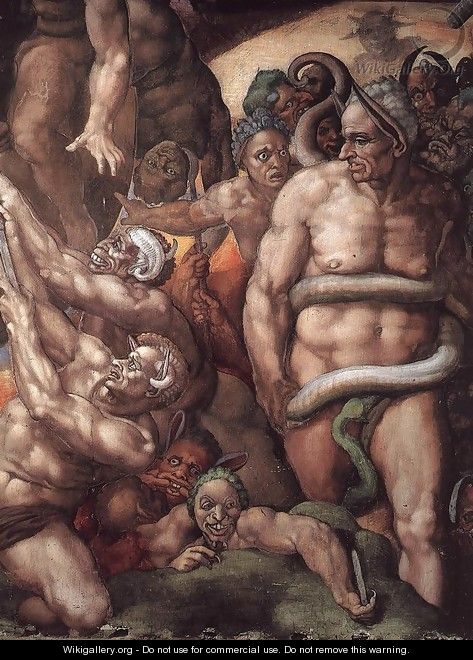 Last Judgment (detail) 16 - Michelangelo Buonarroti