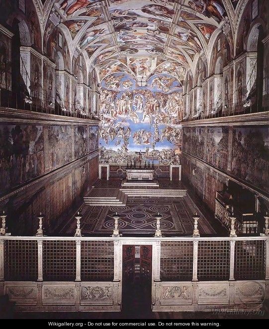 Interior of the Sistine Chapel 2 - Michelangelo Buonarroti