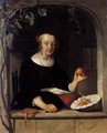 Lady Seated in a Window - Gabriel Metsu